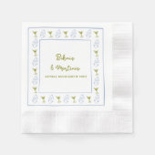 Bikini's & Martinis Blue Olive vrijgezellenfeest Servet (Voorkant)