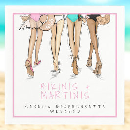 Bikinis & Martinis Bruid / Meisjesuitje Weekend Servet