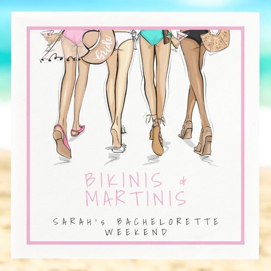 Bikinis & Martinis Bruid / Meisjesuitje Weekend Servet