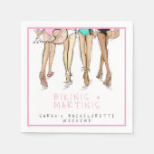 Bikinis & Martinis Bruid / Meisjesuitje Weekend Servet (Voorkant)