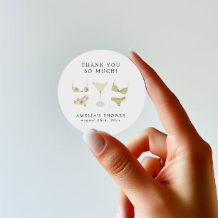 Bikinis & Martinis Bruidsfeest Bachelorette Ronde Sticker