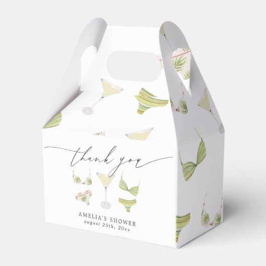Bikinis & Martinis Bruidsfeest Borrel Bedankdoosjes (Voorkant Zijde)