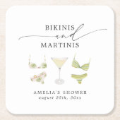 Bikinis & Martinis Bruidsfeest Borrel Kartonnen Onderzetters (Voorkant)