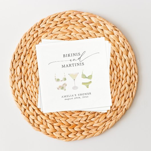 Bikinis & Martinis Bruidsfeest Jonggezellenfeest Servet