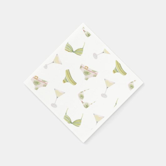 Bikinis & Martinis Bruidsmeisje Afscheidsfeestje Servet (Hoek)