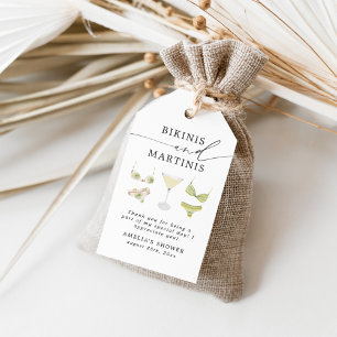Bikinis & Martinis Bruidsuitnodiging vrijgezellenf Cadeaulabel