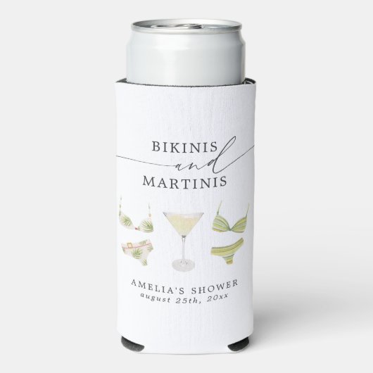 Bikinis & Martinis Bruiloftsfeest Afscheid van de Seltzer Blikjeskoeler (Seltzer Achterkant)