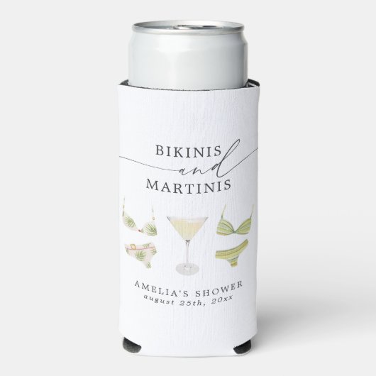 Bikinis & Martinis Bruiloftsfeest Afscheid van de Seltzer Blikjeskoeler (Seltzer Voorkant)