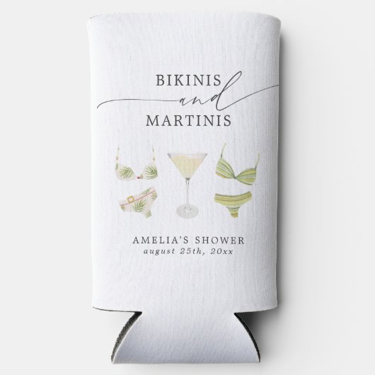 Bikinis & Martinis Bruiloftsfeest Afscheid van de Seltzer Blikjeskoeler (Voorkant)