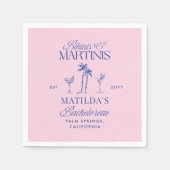 Bikinis & martinis Elegant pink navy bachelorette Servet (Voorkant)