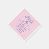 Bikinis & martinis Elegant pink navy bachelorette Servet (Hoek)