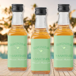 Bikinis & Martinis Green Beach Meisjesuitje Likeurfles Etiket