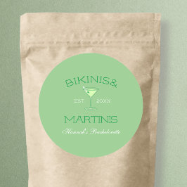 Bikinis & Martinis Green Beach Meisjesuitje Ronde Sticker