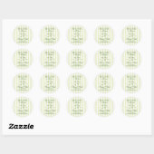 Bikini's & Martinis Green Striped Ronde Sticker (Vel)