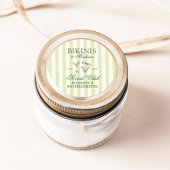 Bikinis & Martinis Groen Gestreepte Ronde Sticker