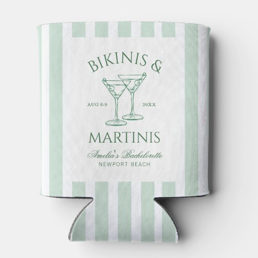 Bikini's & Martinis Groene Bachelorette Blikjeskoeler (Achterkant)