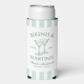 Bikini's & Martinis Groene Bachelorette Seltzer Blikjeskoeler (Seltzer Voorkant)