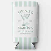 Bikini's & Martinis Groene Bachelorette Seltzer Blikjeskoeler (Voorkant)
