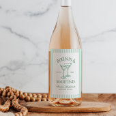 Bikini's & Martinis Groene Bachelorette Wijn Etiket