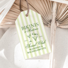 Bikinis & Martinis Groene Strepen Cadeaulabel