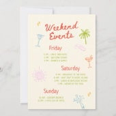 Bikini's & Martinis Hand getrokken Bachelorette Kaart (Achterkant)