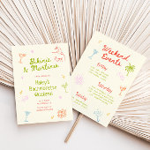 Bikini's & Martinis Hand getrokken Bachelorette Kaart