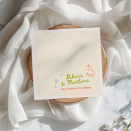 Bikini's & Martinis Hand getrokken Bachelorette Servet