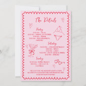 Bikini's & Martinis Hand getrokken Bachelorette We Kaart (Achterkant)