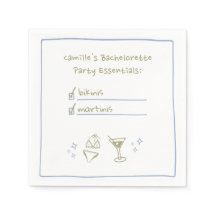 Bikini's & Martinis Handgeschreven vrijgezellenfee