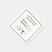 Bikini's & Martinis Handgeschreven vrijgezellenfee Servet (Hoek)