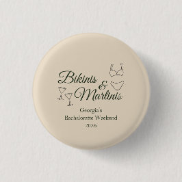 Bikinis & Martinis Meidenavakantie Ronde Button 3,2 Cm