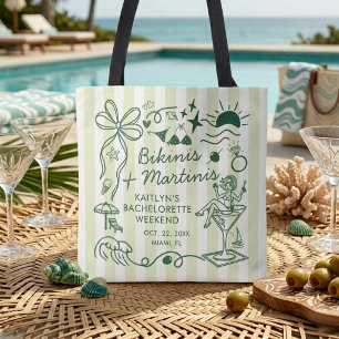 Bikinis & Martinis Strand Bruidsfeest Uitnodiging Tote Bag