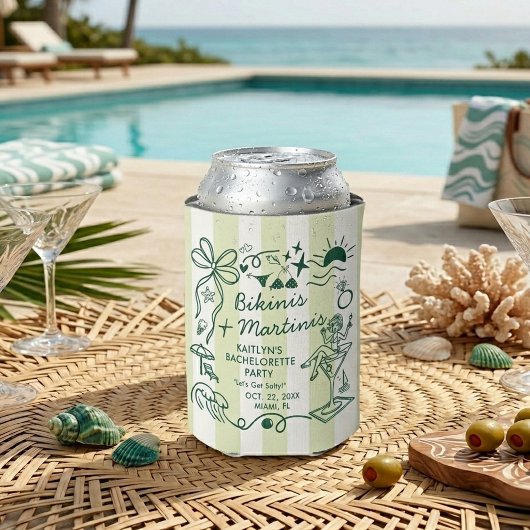 Bikinis & Martinis Strand Bruidsfeestcadeautje Blikjeskoeler