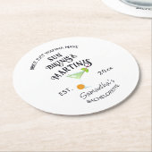 Bikini's & Martinis Tropisch zwembad Hen Bachelore Ronde Kartonnen Onderzetter (Gebogen)