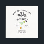 Bikini's & Martinis Tropisch zwembad Hen Bachelore Servet<br><div class="desc">Bride Just Wanna Have Sun Bikinis and Martinis,  so choose this Bikinis & Martinis Tropical Beach Pool Hen Bachelorette Weekend Itinerary template and get the party started! Customize the template with your event details,  and order the invitations and party supplies today.</div>