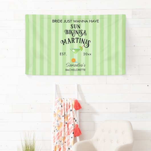 Bikini's & Martinis Tropisch zwembad Hen Bachelore Spandoek (Insitu)