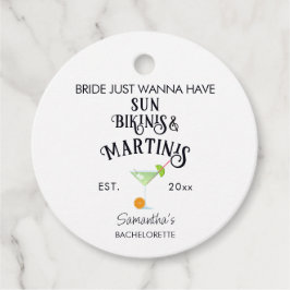 Bikinis & Martinis Tropisch Zwembad Hen Bacheloret Bedankjes Labels