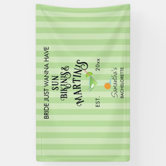 Bikinis & Martinis Tropisch Zwembad Hen Dochteruit Spandoek (Verticaal)