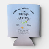 Bikinis & Martinis Tropisch Zwembad Hen Doordeweek Blikjeskoeler (Achterkant)