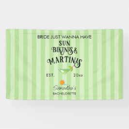 Bikinis & Martinis Tropisch Zwembad Hen Vrijgezell Spandoek