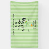 Bikinis & Martinis Tropisch Zwembad Hen Vrijgezell Spandoek (Verticaal)