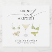 Bikini's & Martinis Vrijgezellenfeest Bachelorette Likeurfles Etiket (Enkel label)