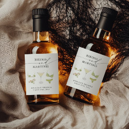 Bikini's & Martinis Vrijgezellenfeest Bachelorette Likeurfles Etiket