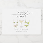 Bikini's & Martinis Vrijgezellenfeest Bachelorette Likeurfles Etiket (Enkel label)