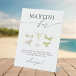 Bikini's & Martinis Vrijgezellenfeest Bachelorette Reclamebord Met Voetstuk<br><div class="desc">Dit leuke ontwerp is voorzien van bikini's en martinis en een groen thema.</div>