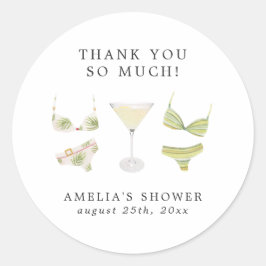 Bikini's & Martinis Vrijgezellenfeest Bachelorette Ronde Sticker