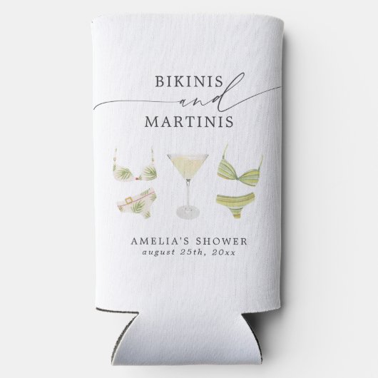 Bikini's & Martinis Vrijgezellenfeest Bachelorette Seltzer Blikjeskoeler (Achterkant)