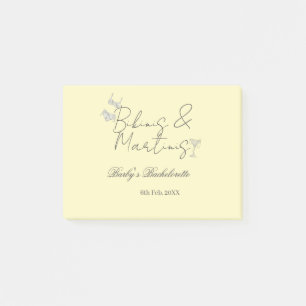 Bikini's & Martinis vrijgezellenfeest geel retro Post-it® Notes