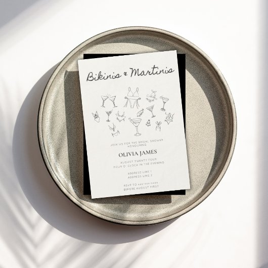 Bikini's & Martinis vrijgezellenfeest Kaart