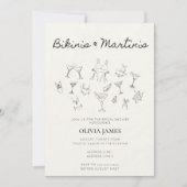 Bikini's & Martinis vrijgezellenfeest Kaart (Voorkant)